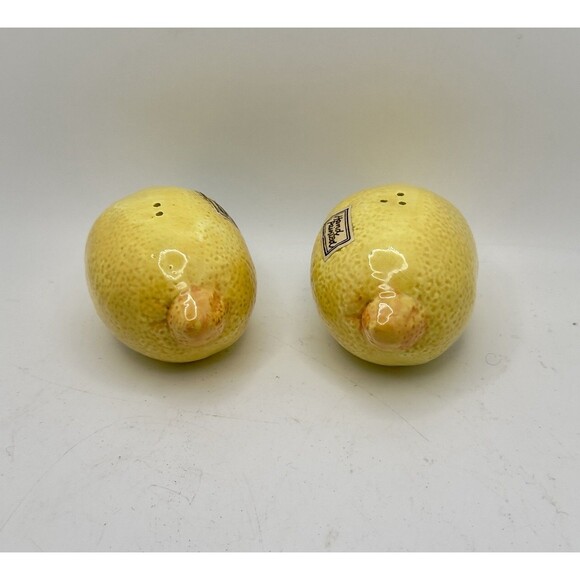 Vintage 1989 Fritz Z Floyd Lemon Salt Pepper Shakers Hand painted Japan - Picture 4 of 7